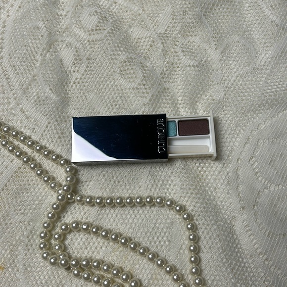 NWT Clinique All about Shadow Duo in brown & blue metallics with applicator - Picture 4 of 11